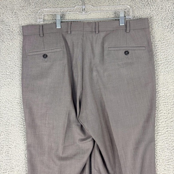 Lauren Ralph Lauren Pants Mens 36x29 Gray Polyester Pleated Cuffed Dress Slacks - Picture 6 of 12